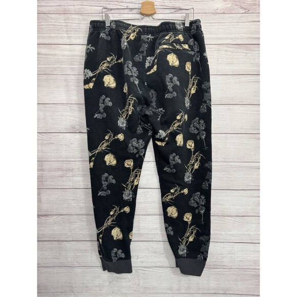 Nike Men's medium Black floral Gold Jogger Pants sweatpants comfy white SIZE XL - Picture 3 of 10